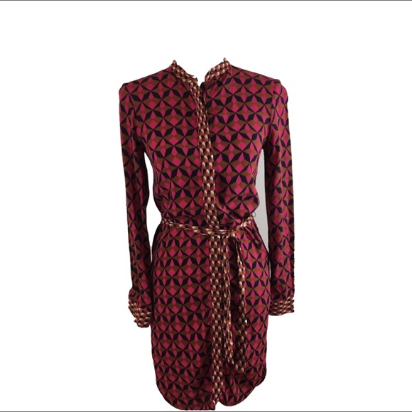 Zara Dresses & Skirts - Zara Woman Geometric Long Sleeve Shirt Dress Sz XS